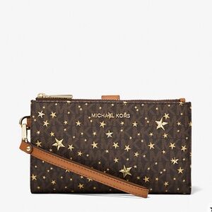 Michael Kors Adele Star Embellished Logo Smartphone Wallet